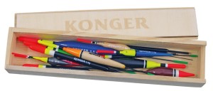 KONGER ZESTAW SPŁAWIKÓW MIX 005 14SZT + DREWNIANE PUDEŁKO
