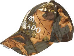 MIKADO CZAPKA Z DASZKIEM LATARKA LED UM-ULED01-LF CAMO LIŚCIE BASEBALL