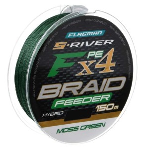 FLAGMAN PLECIONKA S-RIVER HYBRID F4 FEEDER BRAID MOSS GREEN 150M 0,18MM