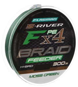 FLAGMAN PLECIONKA S-RIVER HYBRID F4 FEEDER BRAID MOSS GREEN 300M 0,14MM
