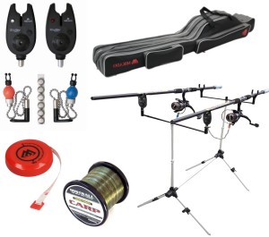 ZESTAW KARPIOWY 2X WĘDKA 2X KOŁOWROTEK + AKCESORIA