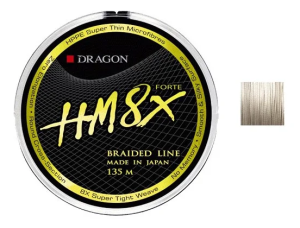 DRAGON PLECIONKA HM8X FORTE TORAY JASNO SZARA 0,18MM 135M