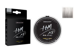 DRAGON PLECIONKA HMX8 P.E. BRAID TORAY JASNOSZARA 0,12MM 135M