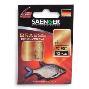 SAENGER HACZYKI Z PRZYPONEM 0,18MM BRASSE NR 8 LESZCZOWE