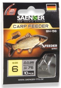 SAENGER HACZYKI Z PRZYPONEM 0,25MM CARP FEEDER NR 6