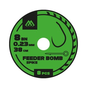 MIKADO PRZYPON FEEDER BOMB Z IGŁĄ BEZ ZADZIORA 6 /0.25MM/38CM - OP.8SZT.