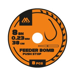 MIKADO PRZYPON FEEDER BOMB Z PUSH STOPEM BEZ ZADZIORA 6 /0.25MM/38CM - OP.8