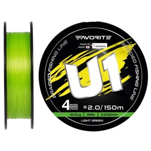 Plecionka FAVORITE U1 PE 4X 150m Light Green 0,153mm