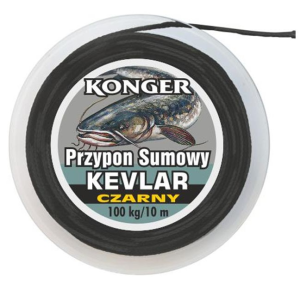 KONGER PRZYPON SUMOWY KEVLAR 10M / 100KG CZARNY