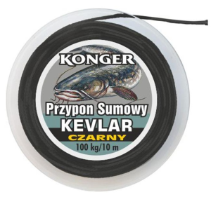 KONGER PRZYPON SUMOWY KEVLAR 10M / 80KG CZARNY